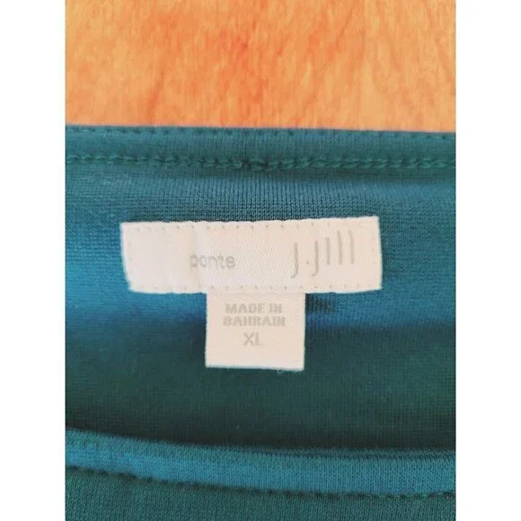 J. Jill Women's Ponte Knit Teal Blue/Green Tunic SZ XL With Side Buttons - Picture 6 of 14